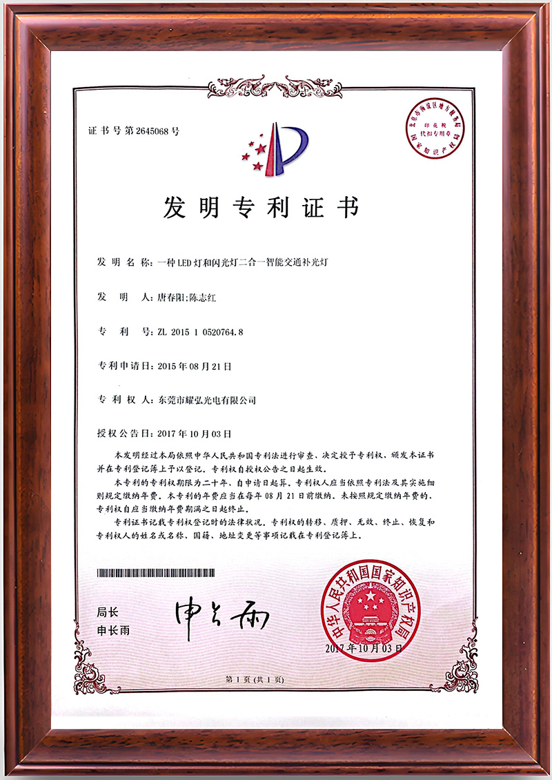 一种LED灯和闪光灯二合一智能交通补光灯